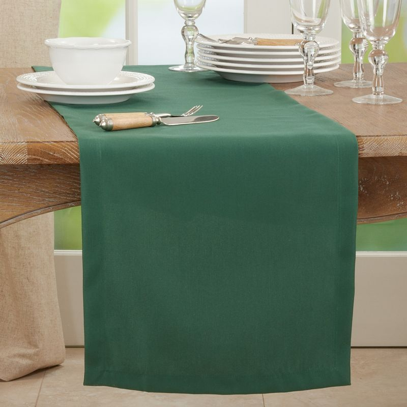 Saro Lifestyle Solid Color Everyday Table Runner, Jasper Green, 16" x 72"