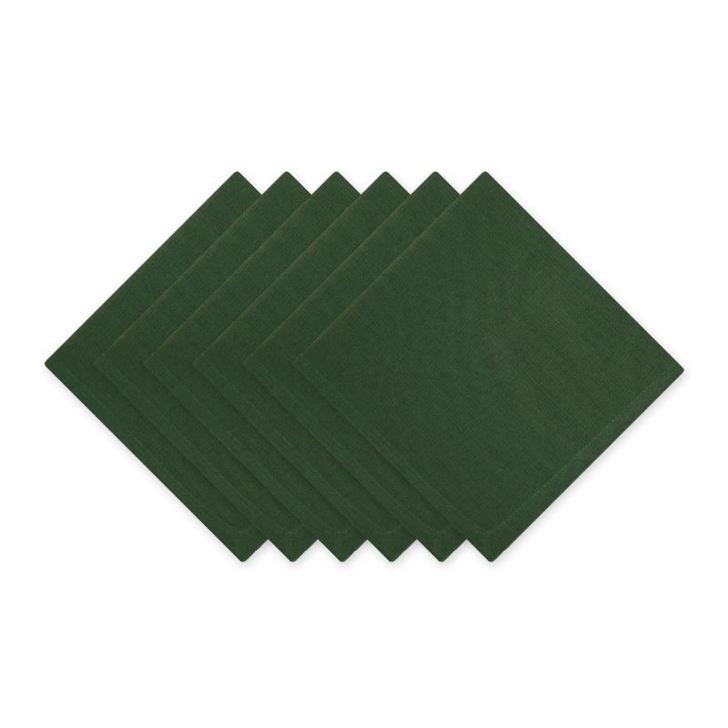 Design Imports  Solid Cotton Napkin Set 6 Piece, Dark Green, 20X20"