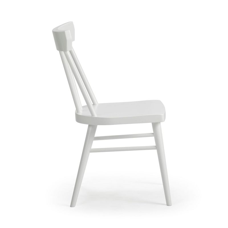 Plank+Beam Windsor Dining Chair Set of 2, Solid Wood Chairs for Kitchen, Office, Living Room, White