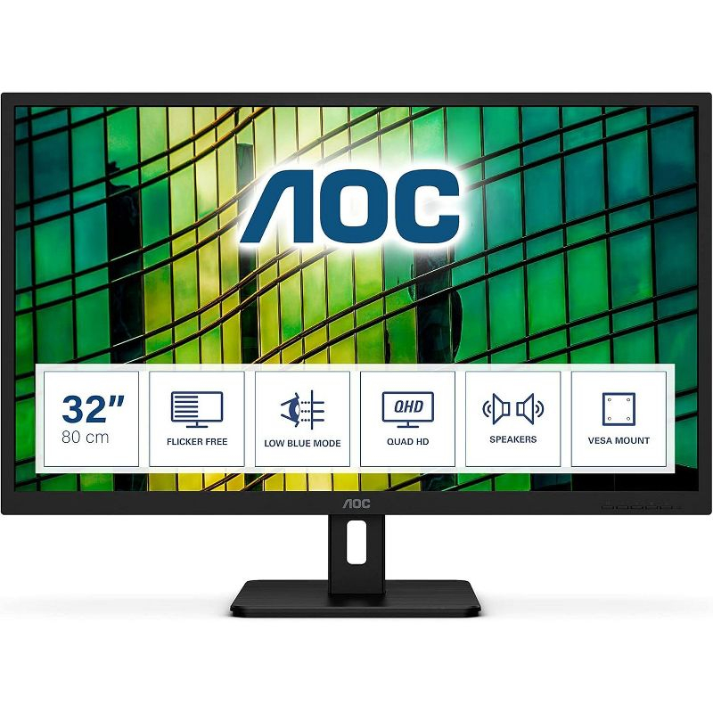 AOC Q32E2N-B 31.5" 2560x1440 75Hz QHD Monitor - Certified Refurbished