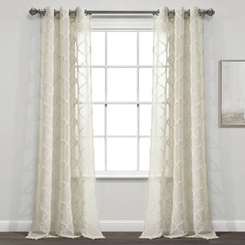 Lush Decor Avon Trellis Sheer Trellis Sheer Curtain Panels (Set of 2)