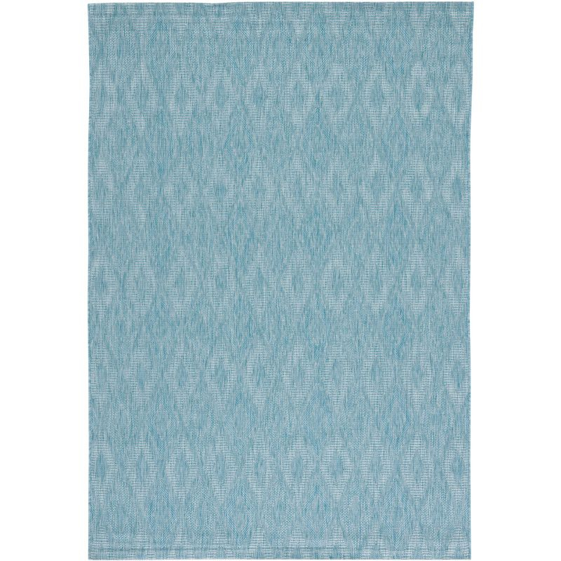 Courtyard CY8522 Power Loomed Indoor and Outdoor Area Rug - Aqua/Aqua - 5'3"x7'7" - Safavieh