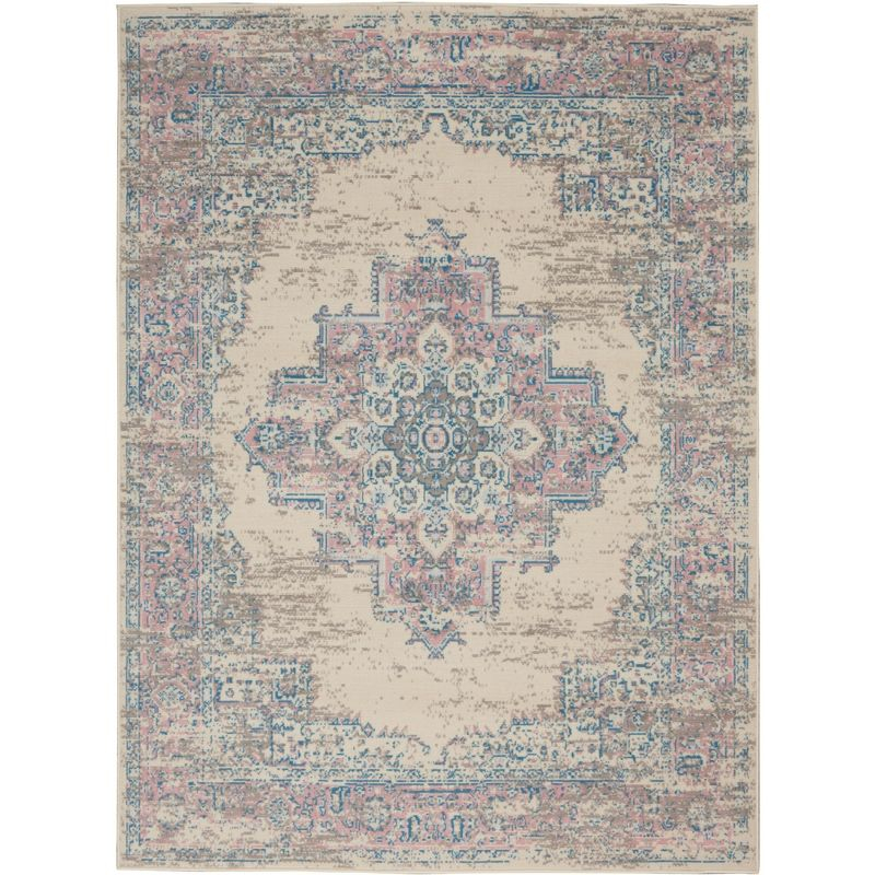Nourison Grafix GRF14 Ivory/Pink Indoor Area Rug 6' x 9'
