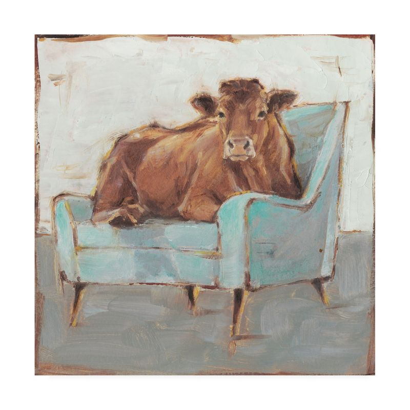 Trademark Fine Art -Ethan Harper 'Moo-ving In IV' Canvas Art - 14''x14''