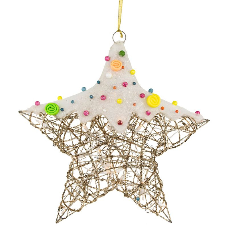Northlight Lighted Candy Covered Star Christmas Decoration - 17" - Clear Lights