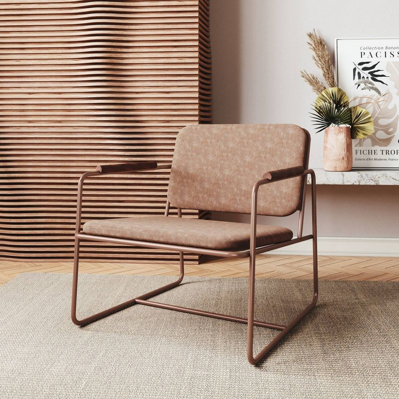 2.0 Whythe Low Accent Chair Corten - Manhattan Comfort: Upholstered, No Assembly, Steel Legs