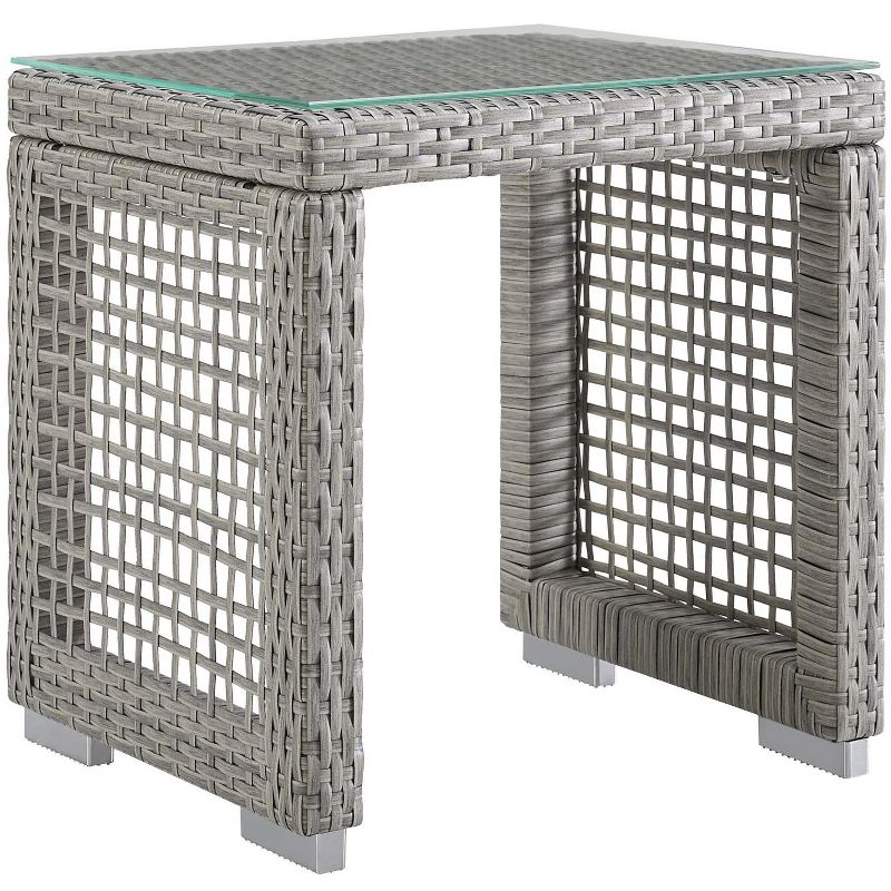 Modway Aura Outdoor Patio Wicker Rattan Side Table - Gray