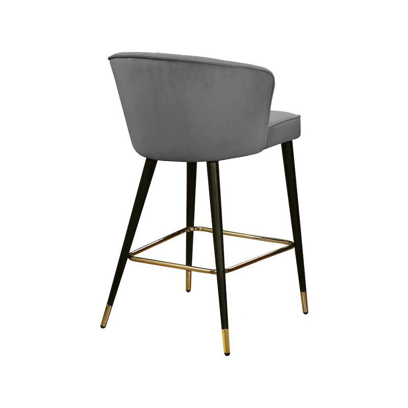 Meridian Furniture,Cassie Grey Velvet Stool, Set of 2