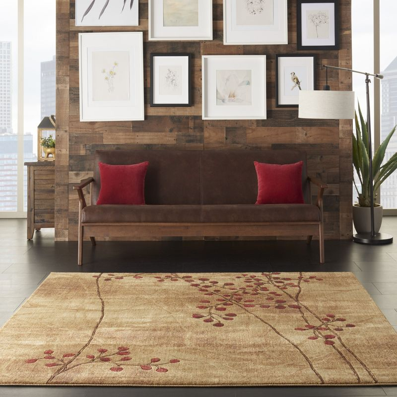 Nourison Somerset 6'7" x Square Latte Rustic Indoor Rug