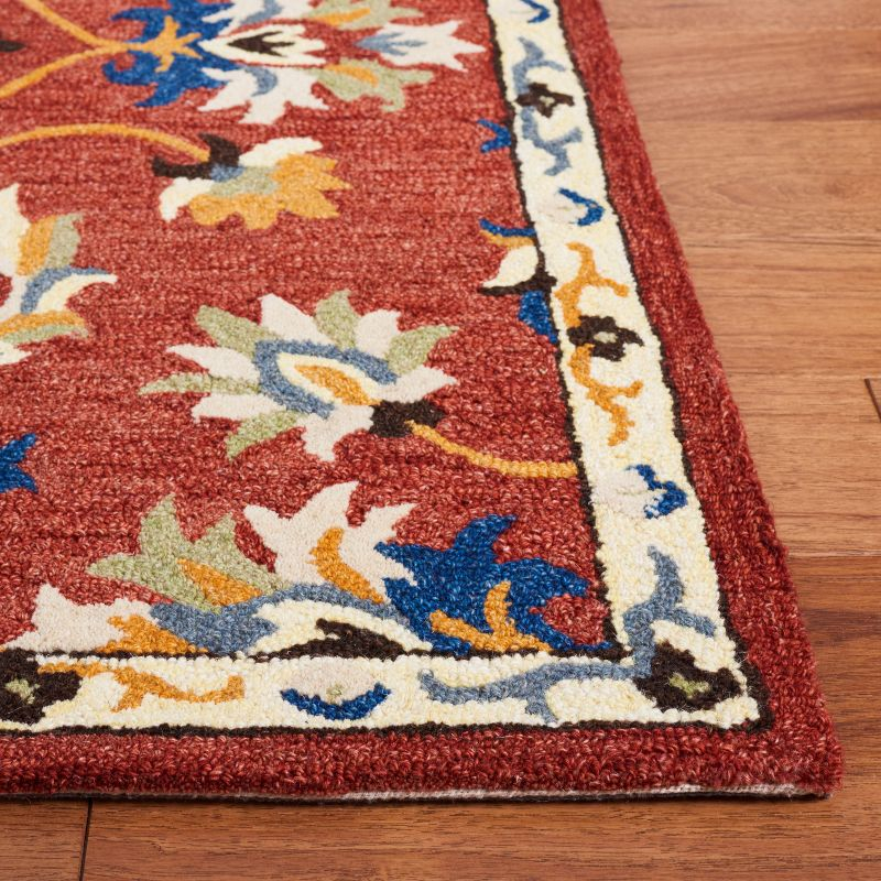 Micro-Loop MLP383 Hand Tufted Area Rug - Rust/Blue - 5'x5' - Safavieh.