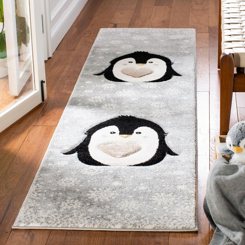Carousel Kids CRK132 Power Loomed Runner Rug - Light Grey/Black - 2'x8' - Safavieh.