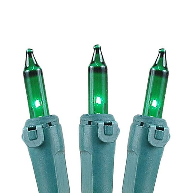 Novelty Lights Green 50 Light Incandescent Mini Christmas String Lights Green Wire 11 Feet