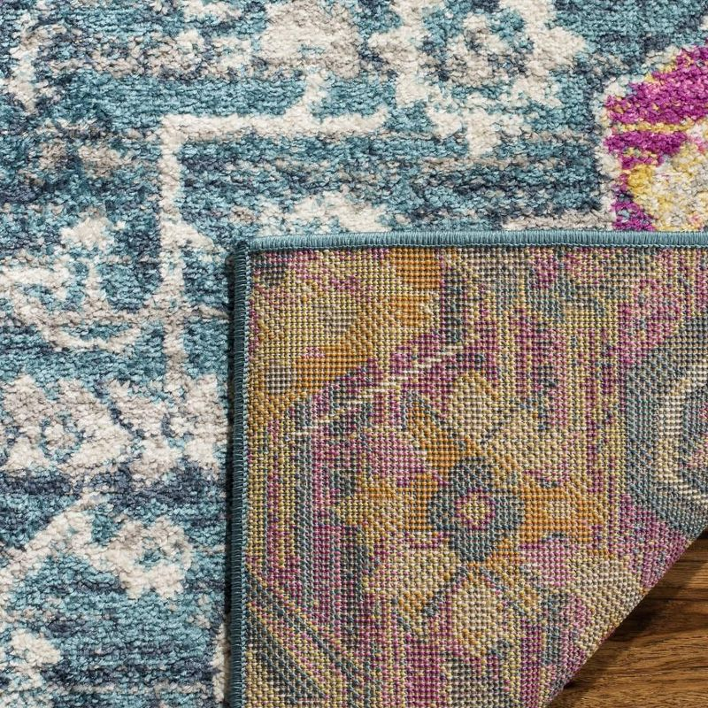 Madison MAD119 Power Loomed Indoor Area Rug - Blue/Fuchsia - 6'7"x6'7" - Safavieh.
