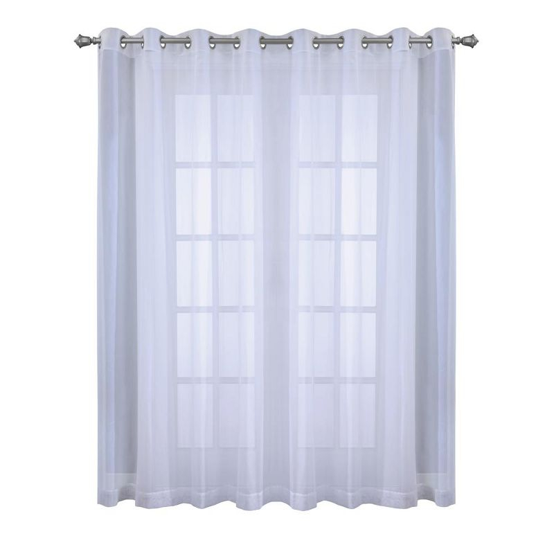 Habitat Cote d'Azure Sheer Grommet Exclusive Curtain Panel for Living Room 112" x 84" White