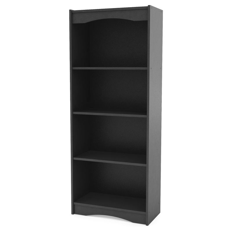 60" Hawthorn Tall Bookcase Black - CorLiving: Modern Style, Laminated Particle Board, 4 Open Shelves
