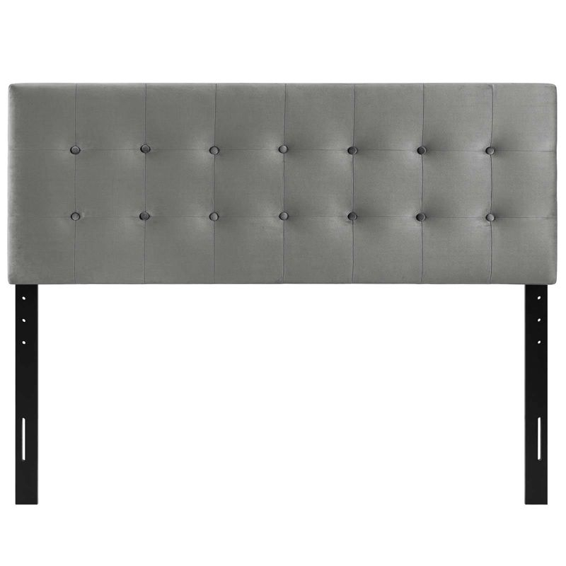Modway Full Emily Tufted Performance Velvet Headboard Gray: Padded, Adjustable, Wood Frame Mounted