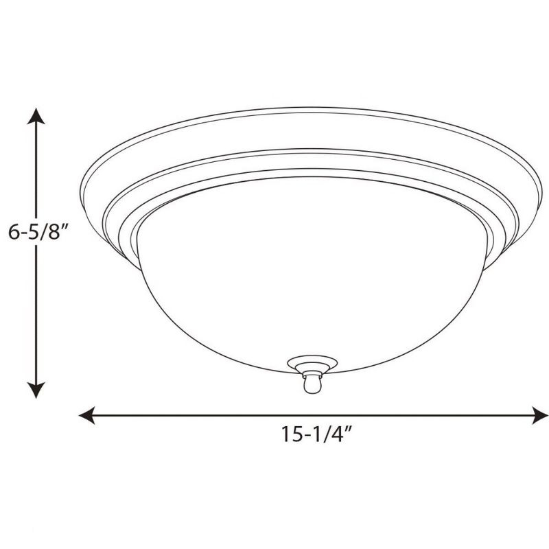 Progress Lighting Melon 3-Light Flush Mount, White Ceramic, Alabaster Glass, Brushed Nickel Finish