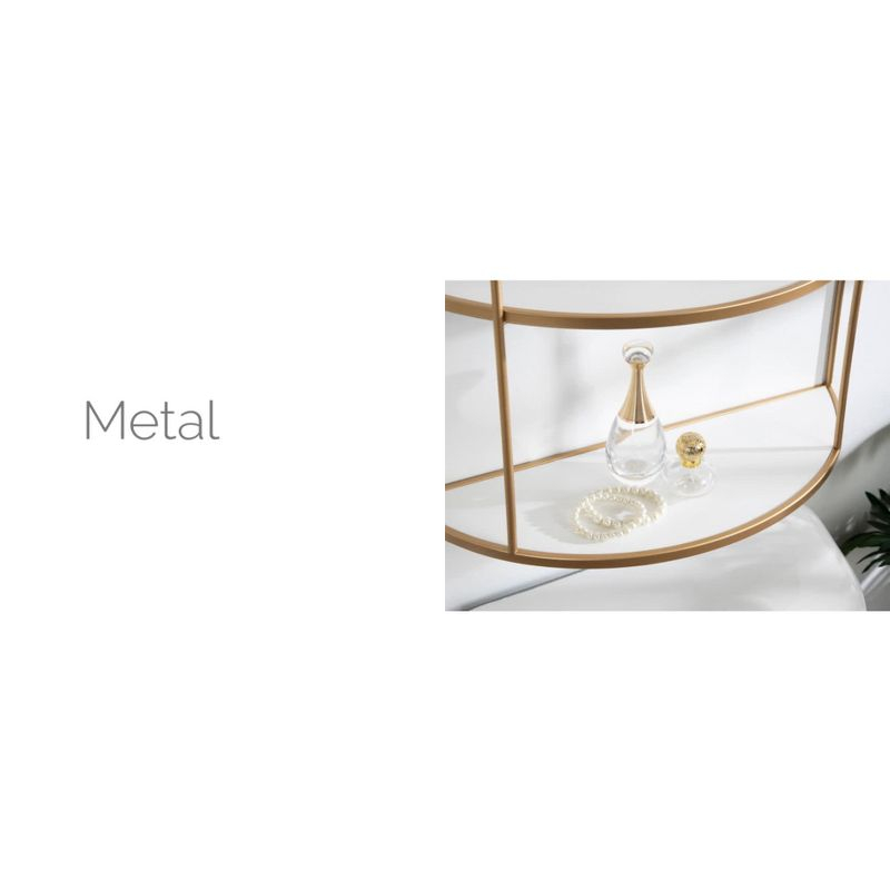 21" x 32" Freade Tiered Decorative Wall Shelf White/Gold - Kate & Laurel All Things Decor: Modern Metal Floating Shelf with Open Storage