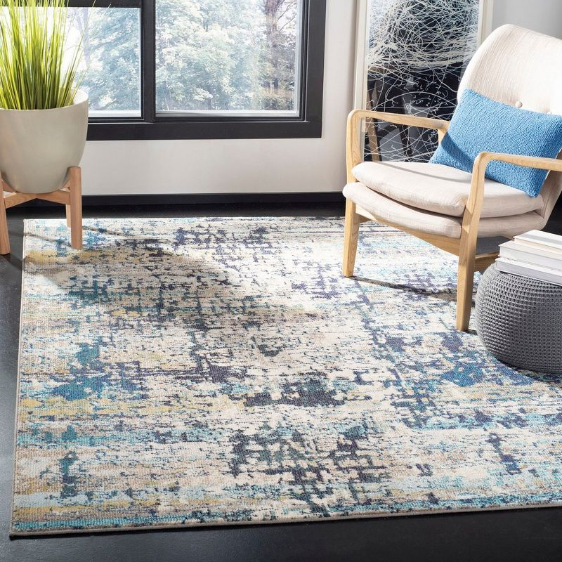 Madison MAD469 Power Loomed Indoor Area Rug - Cream/Blue - 5'3"x7'6" - Safavieh