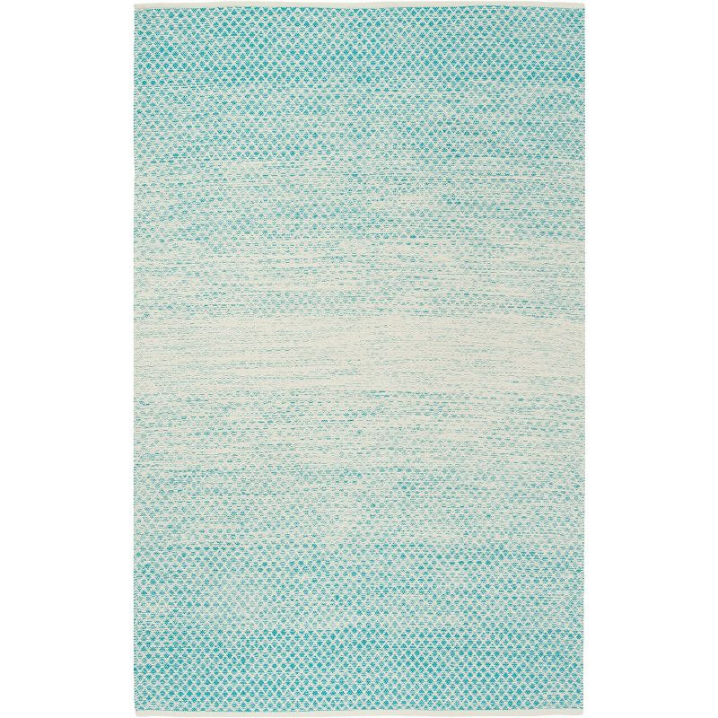 Montauk MTK601 Hand Woven Indoor Accent Rug - Turquoise/Ivory - 4'x4' - Safavieh