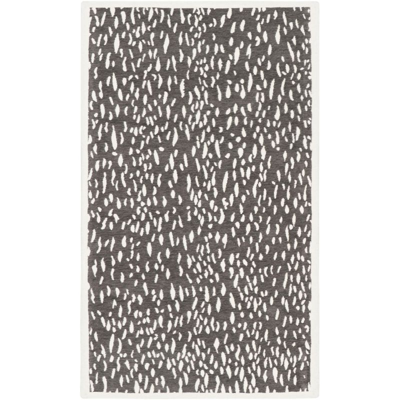 Marbella MRB657 Hand Loomed Accent Rug - Dark Grey/Ivory - 2'3"x4' - Safavieh.
