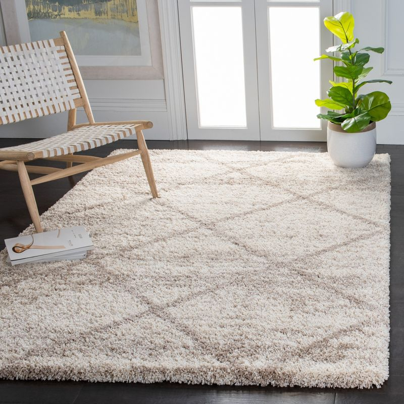 Hudson Shag SGH281 Power Loomed Indoor Area Rug - Multi Ivory/Beige - 5'3"x7'6" - Safavieh
