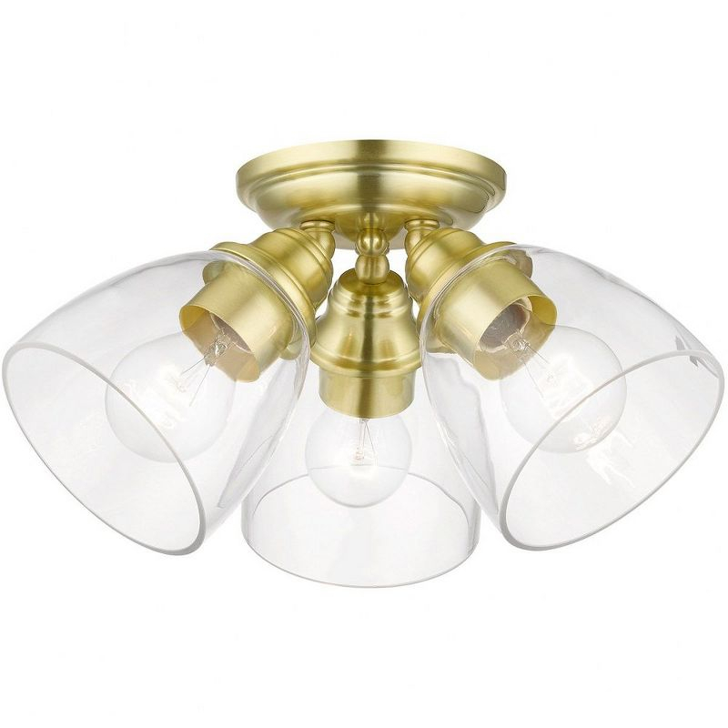 Livex Lighting Montgomery 3 - Light Flush Mount in  Satin Brass