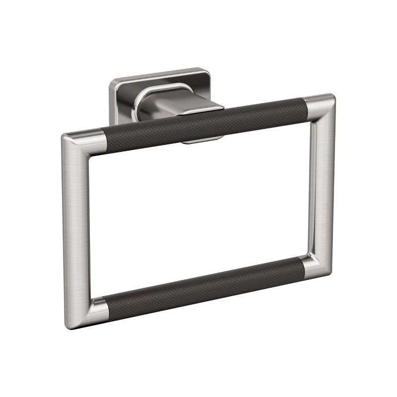 Amerock Esquire Brushed Nickel/Oil-Rubbed Bronze Closed Towel Ring