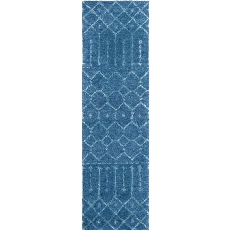 Himalaya HIM903 Handmade Runner Rug - 2'3"x6' - Navy/Silver - Safavieh