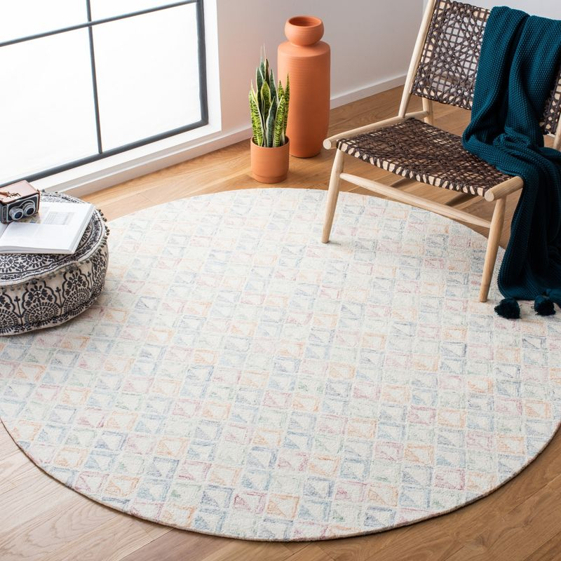 Rodeo Drive RD102 Hand Tufted Area Rug - Ivory/Blue - 6' Round - Safavieh.