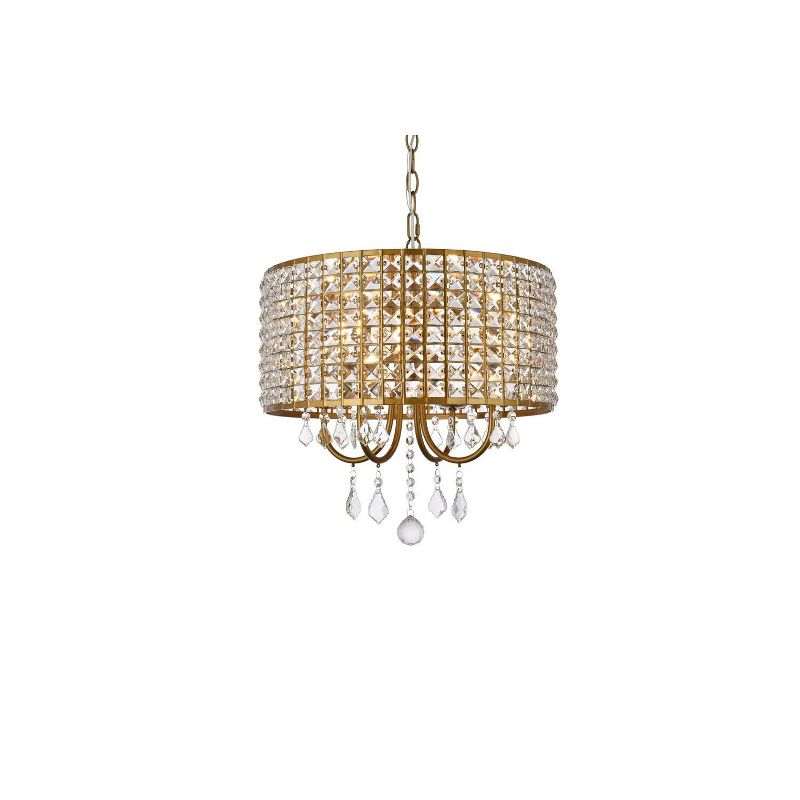 Elegant Lighting Elise 17 inch pendant in brass