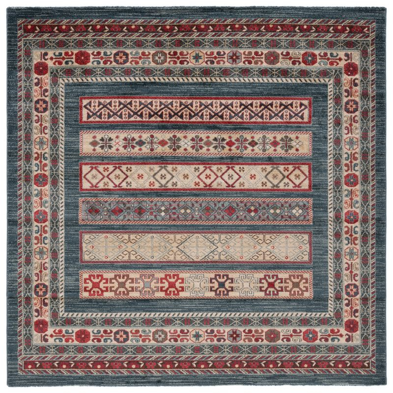 Mahal MAH636 Power Loomed Area Rug - Navy/Creme - 6'7"x6'7" - Safavieh.