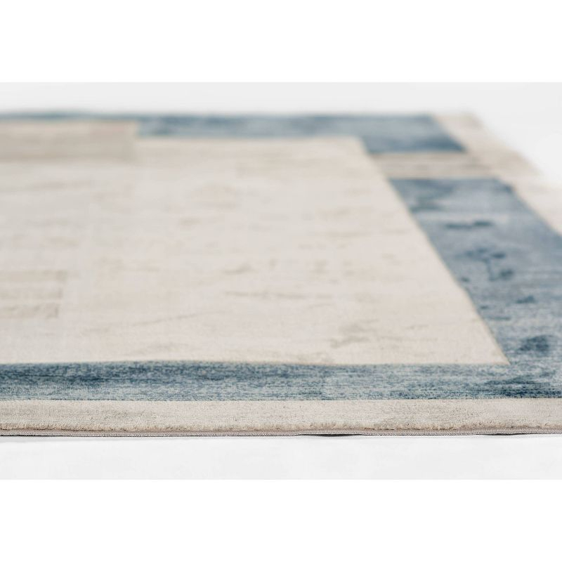 Momeni 3'10"x5'7" Edition Form Machine Loomed Area Rug Blue: Geometric Polyester Rectangle, Indoor Low Pile Rug