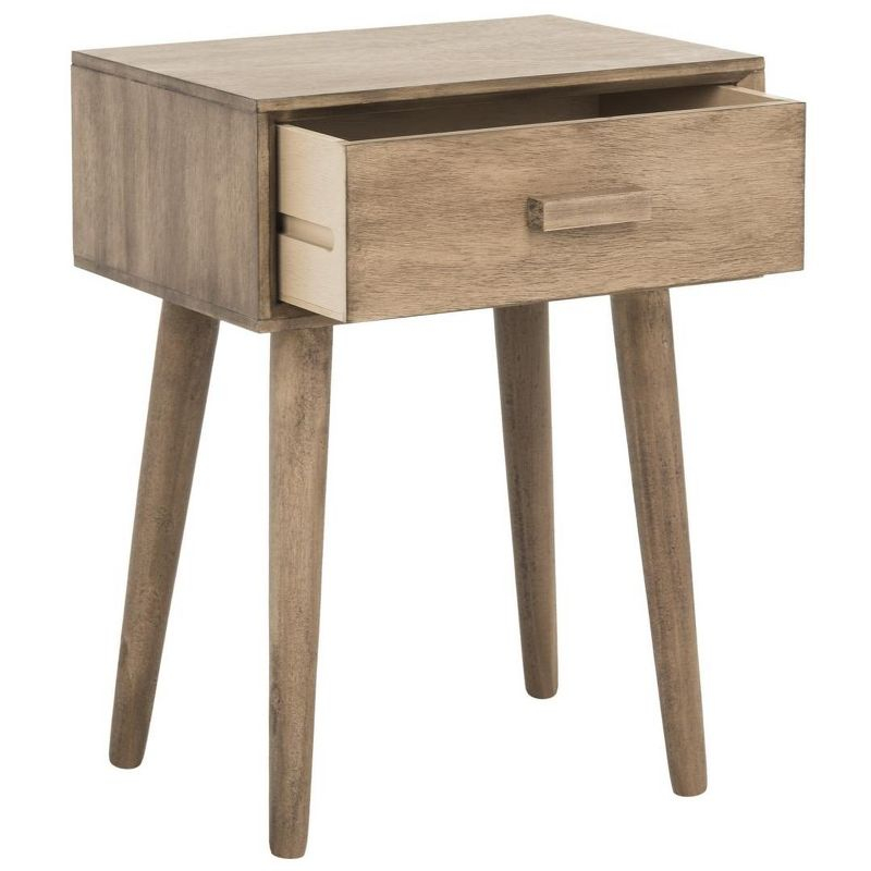Lyle 1 Drawer Side Table - Light Brown - Safavieh.
