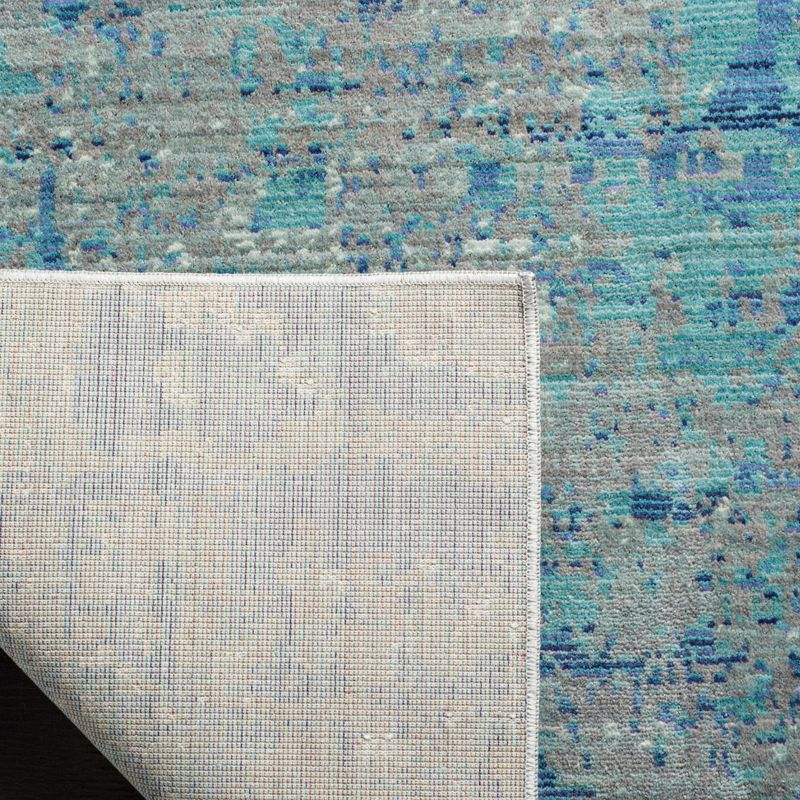 Mystique MYS971 Power Loomed Area Rug - Light Blue/Multi - 6'7"x6'7" - Safavieh.