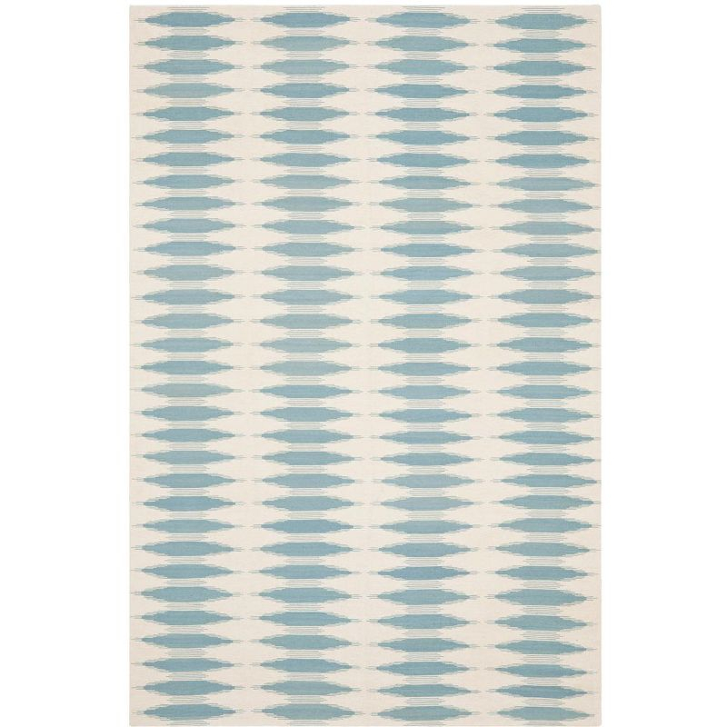 Kilim NVK179 Hand Woven Indoor Area Rug - Ivory/Blue - 5'x8' - Safavieh