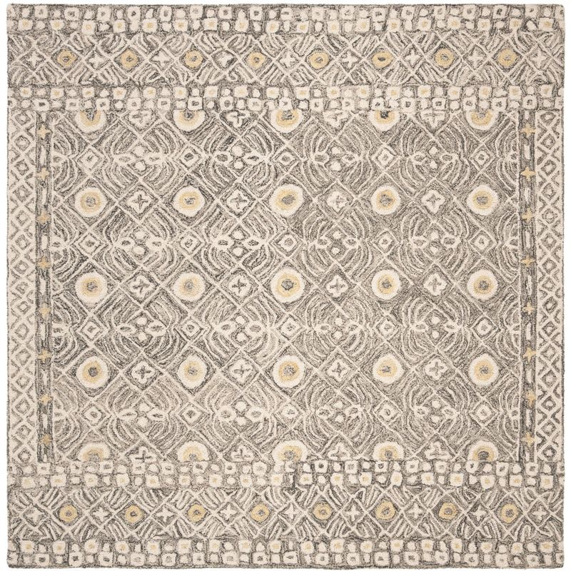 Micro-Loop MLP801 Hand Tufted Area Rug - Charcoal/Ivory - 5'x5' - Safavieh.