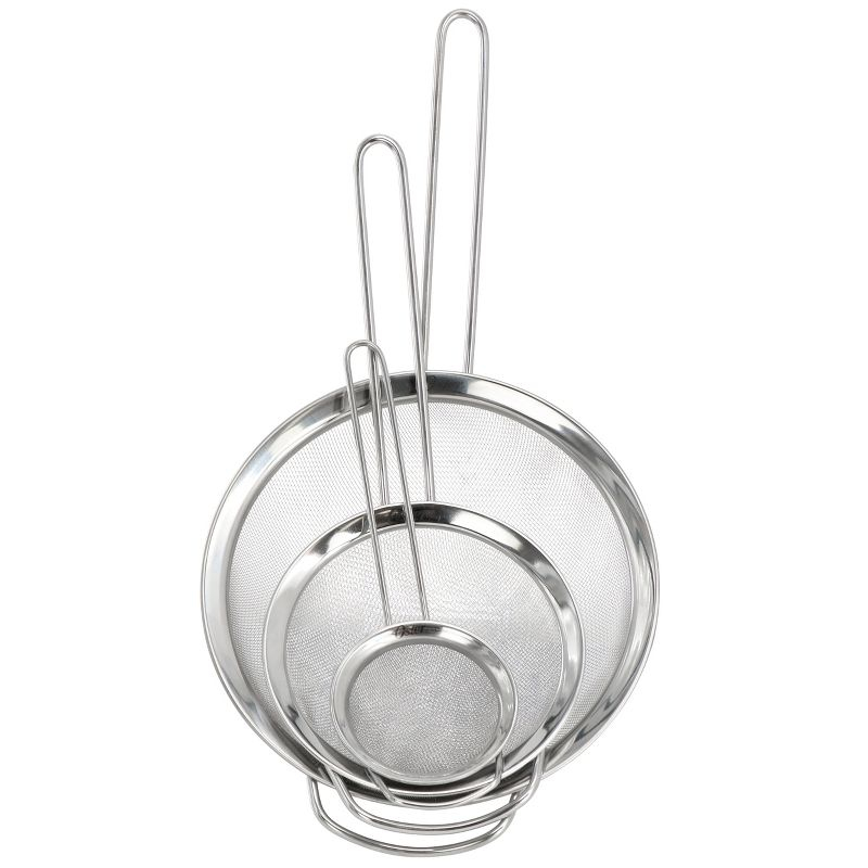 Oster Baldwyn 3 Piece Stainless Steel Mesh Strainer Set in Silver