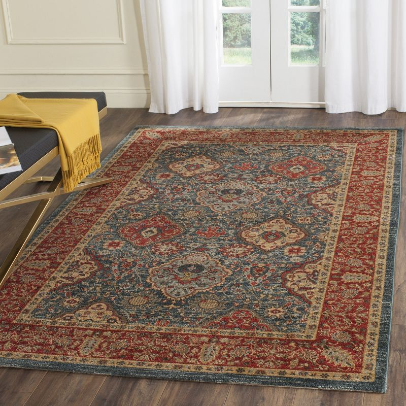 Mahal MAH655 Power Loomed Indoor Area Rug - Navy/Red - 4'x5'7" - Safavieh.