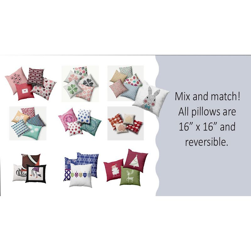 16"x16" Criss Cross Bunnies Easter Square Throw Pillow White - e by design
