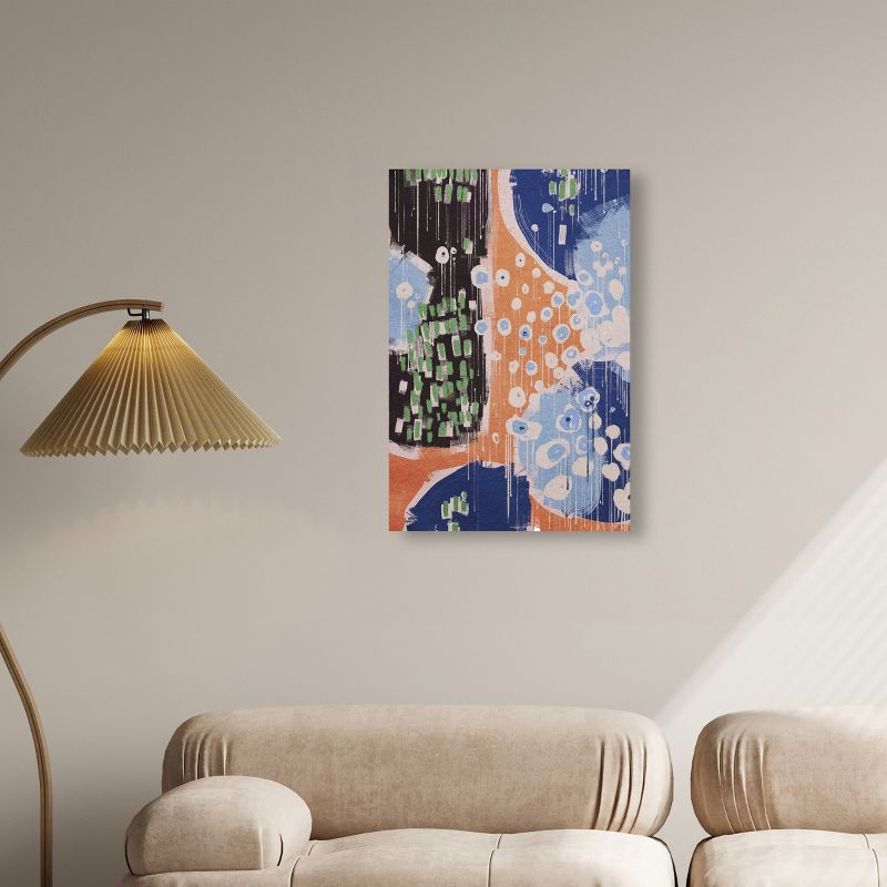 Art Remedy Raining Colors Retro Abstract Wall Art, 20" x 30", Gallery Wrapped