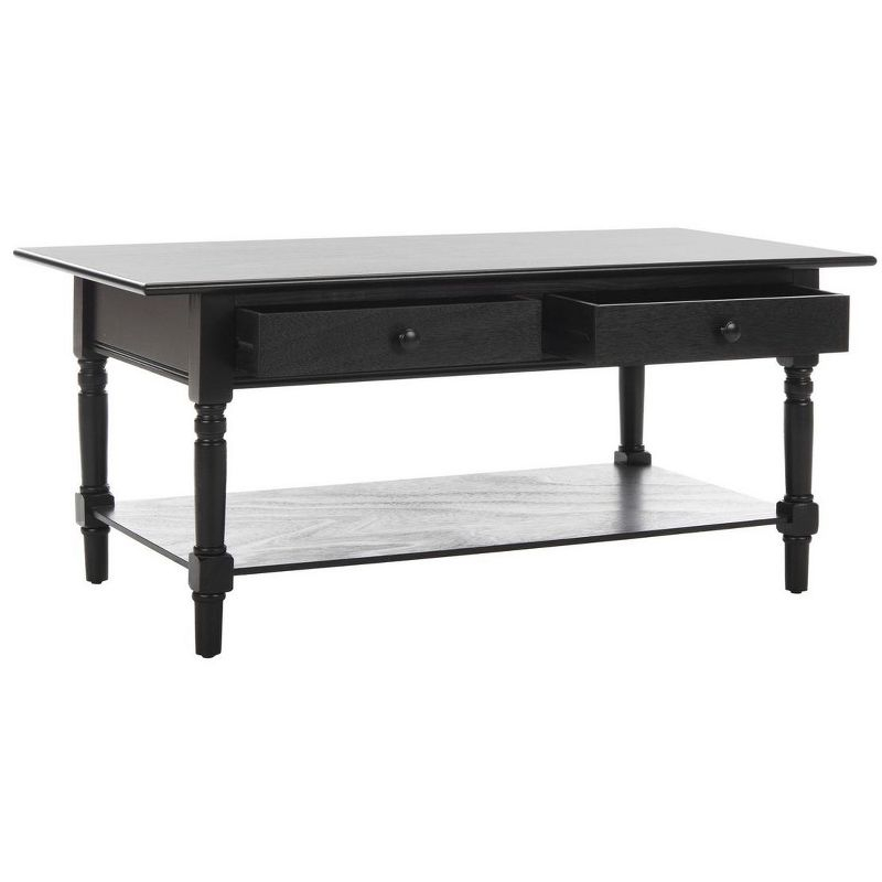 Boris Coffee Table - Distressed Black - Safavieh