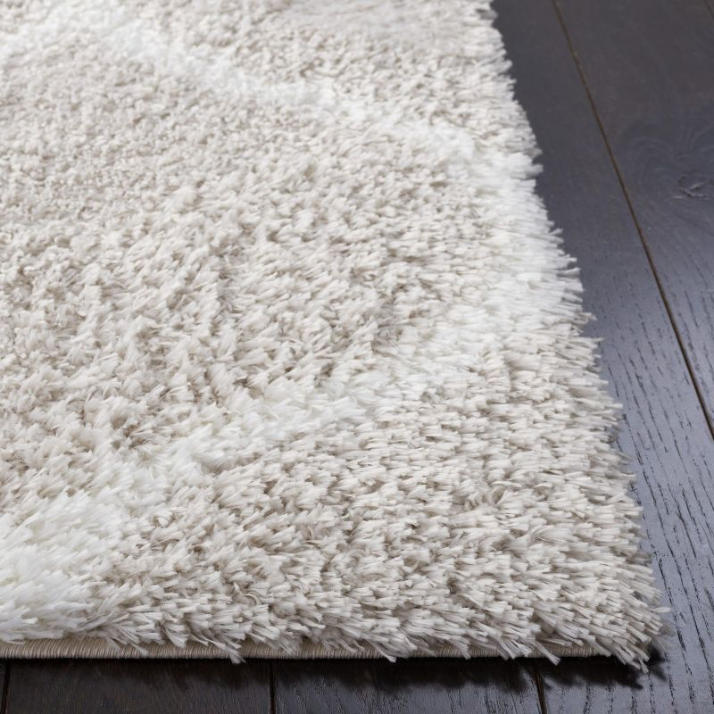Tahoe Shag THO677 Power Loomed Indoor Runner Rug - Silver/White - 2'x9' - Safavieh