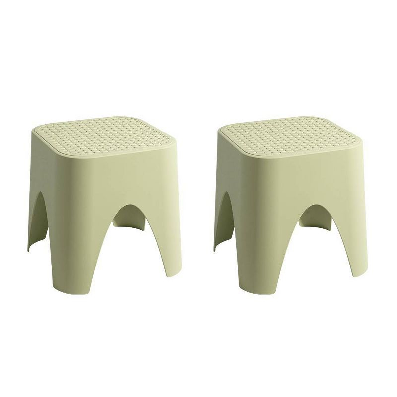 2pc Mallorca Stackable Rattan Top Side Table - Green - Lagoon