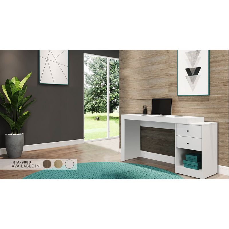 Modern Floating Wall Shelves White - Techni Mobili: 2-Tier, Steel Frame, Decorative Storage