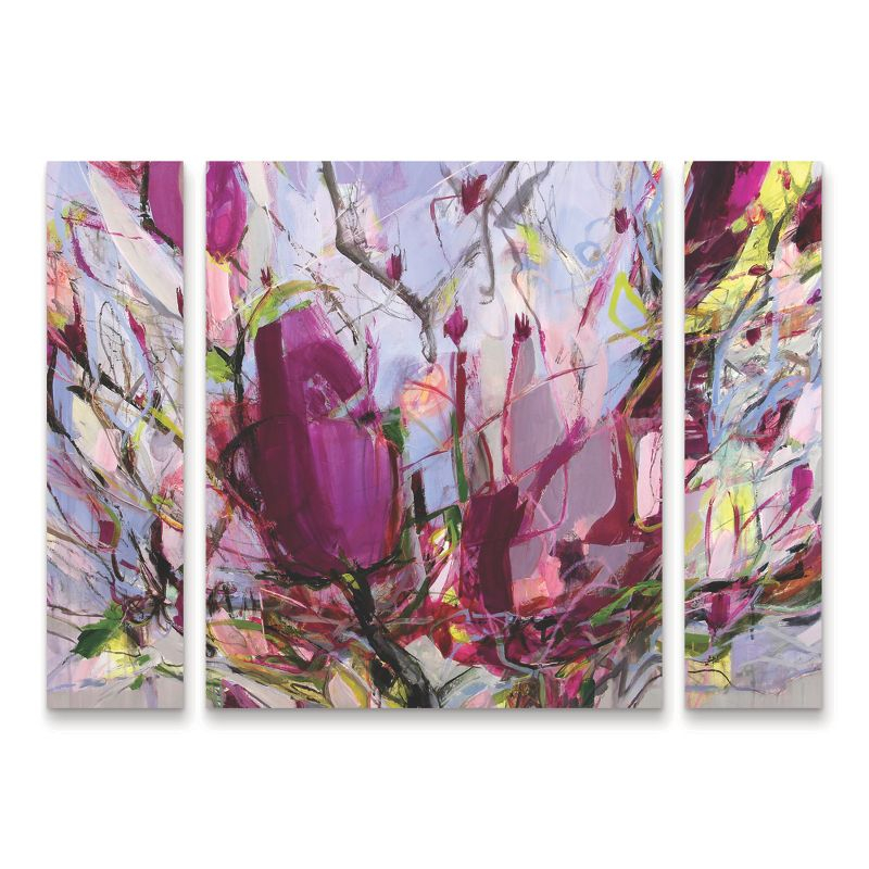 Trademark Fine Art Kati Bujna Magnolia Blossoms 3 Piece Panel Set Art