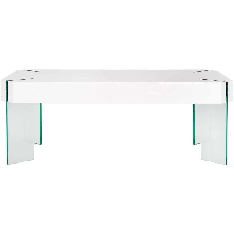 Katelyn Coffee Table - White/Clear - Safavieh