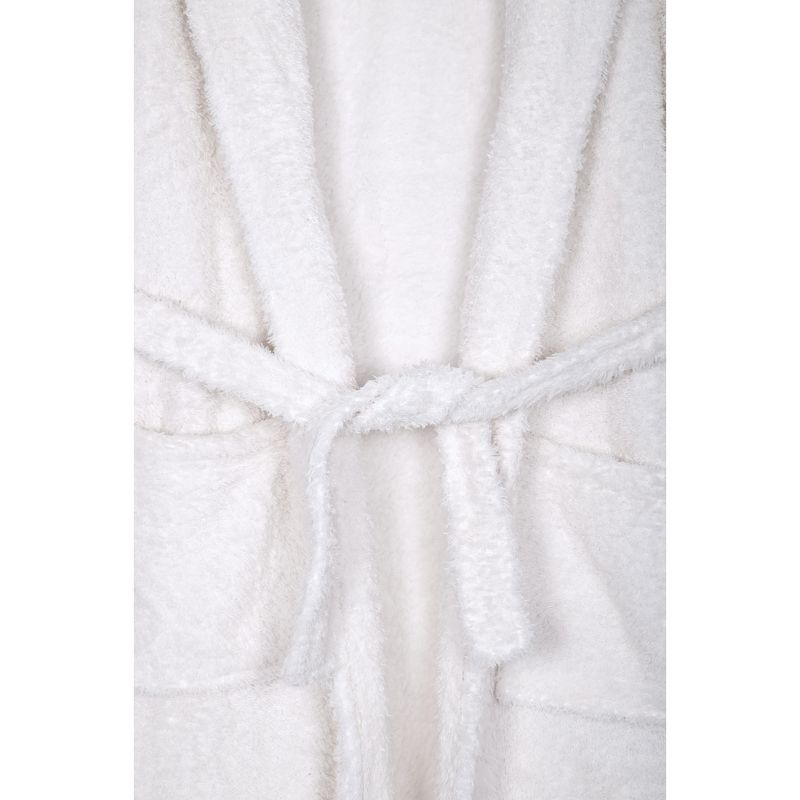 Sleep On It Girls Hooded Marshmallow Fleece Collar Robe Set - Marshamallow , 14-16