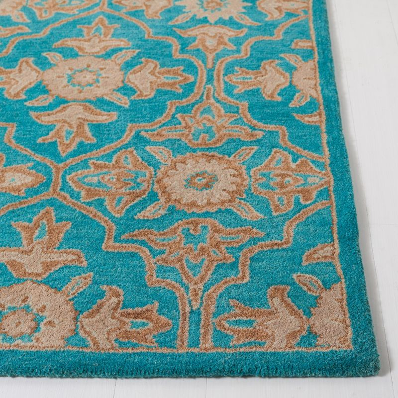 Heritage HG870 Hand Tufted Area Rug - Turquoise/Multi - 4'x6' - Safavieh.