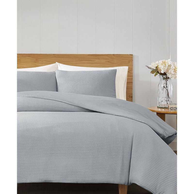 Cannon 2pc Twin/Twin XL Heritage Cotton Waffle Comforter Set Gray